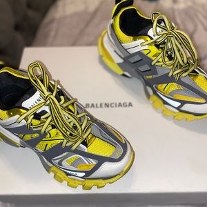 Balenciaga Track Shoes, Size: 40 (7.5men/ 9women), Color: Yellow, Grey and White
